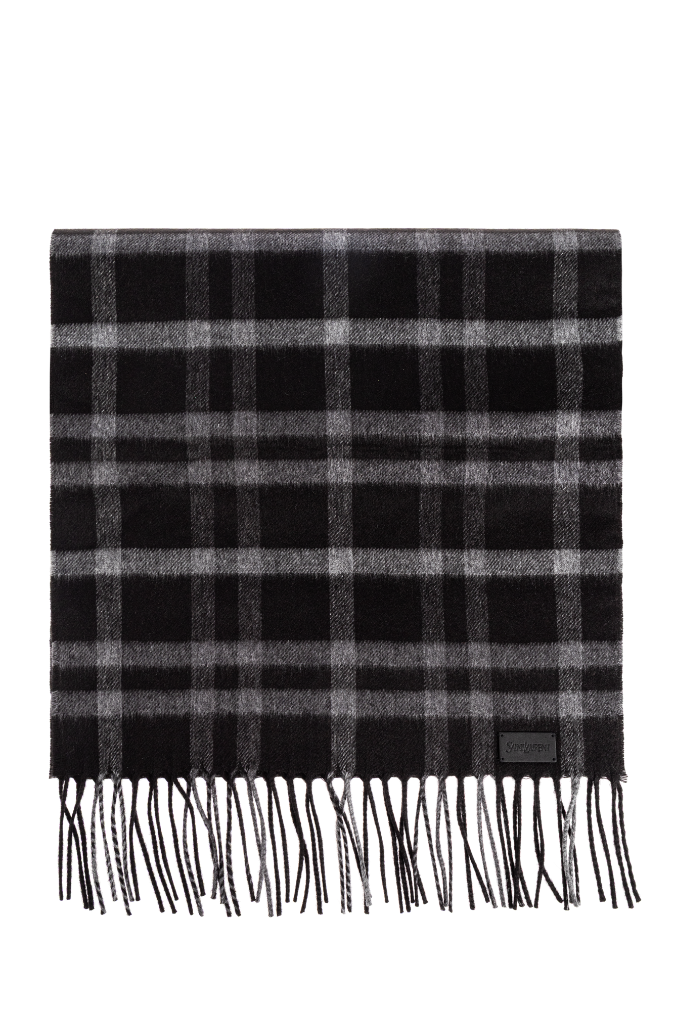 Saint Laurent Silk-cashmere check scarf | Men's | Vitkac